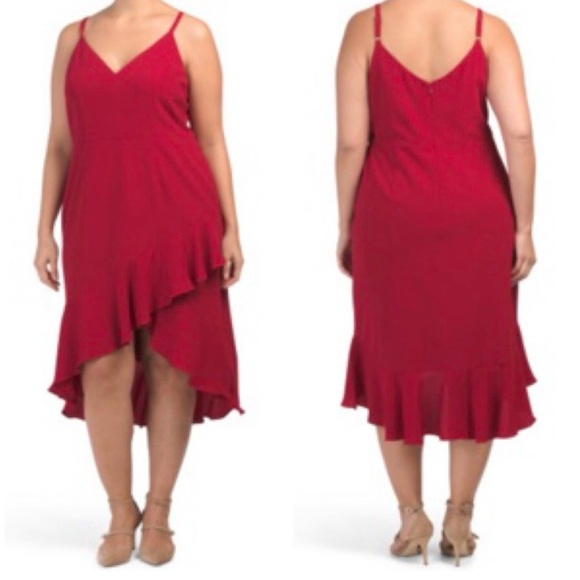 Brand New Dress the Population Red Wendy High Low Dress - Size 3X